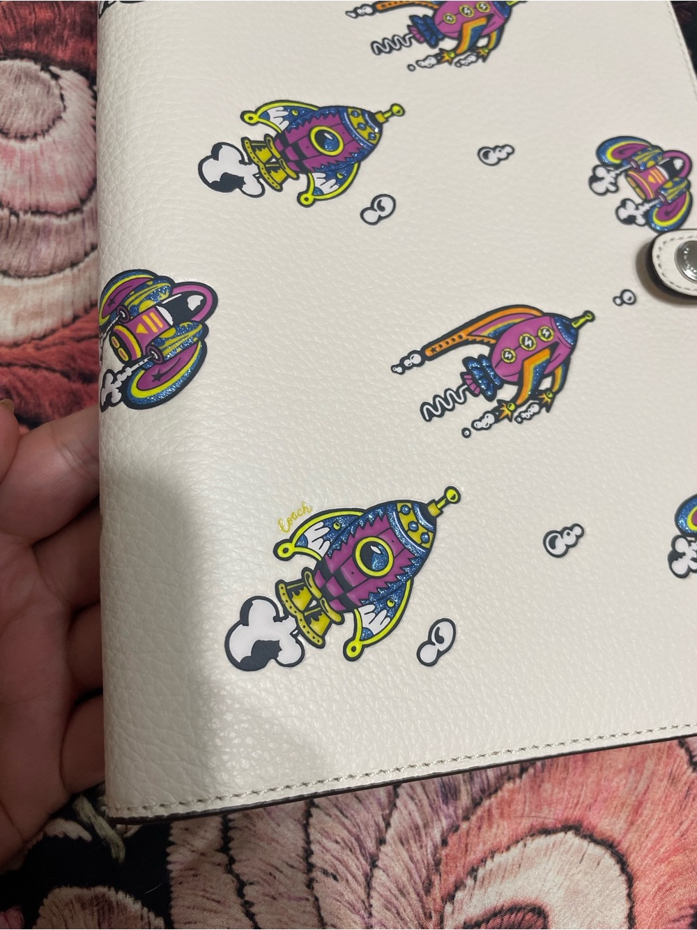 Coach Rocket Ship Print Notebook Cover with Notebook - Picture 3 of 7